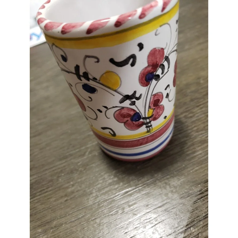 Deruta Italian Pottery, Handpainted Pen Holder 